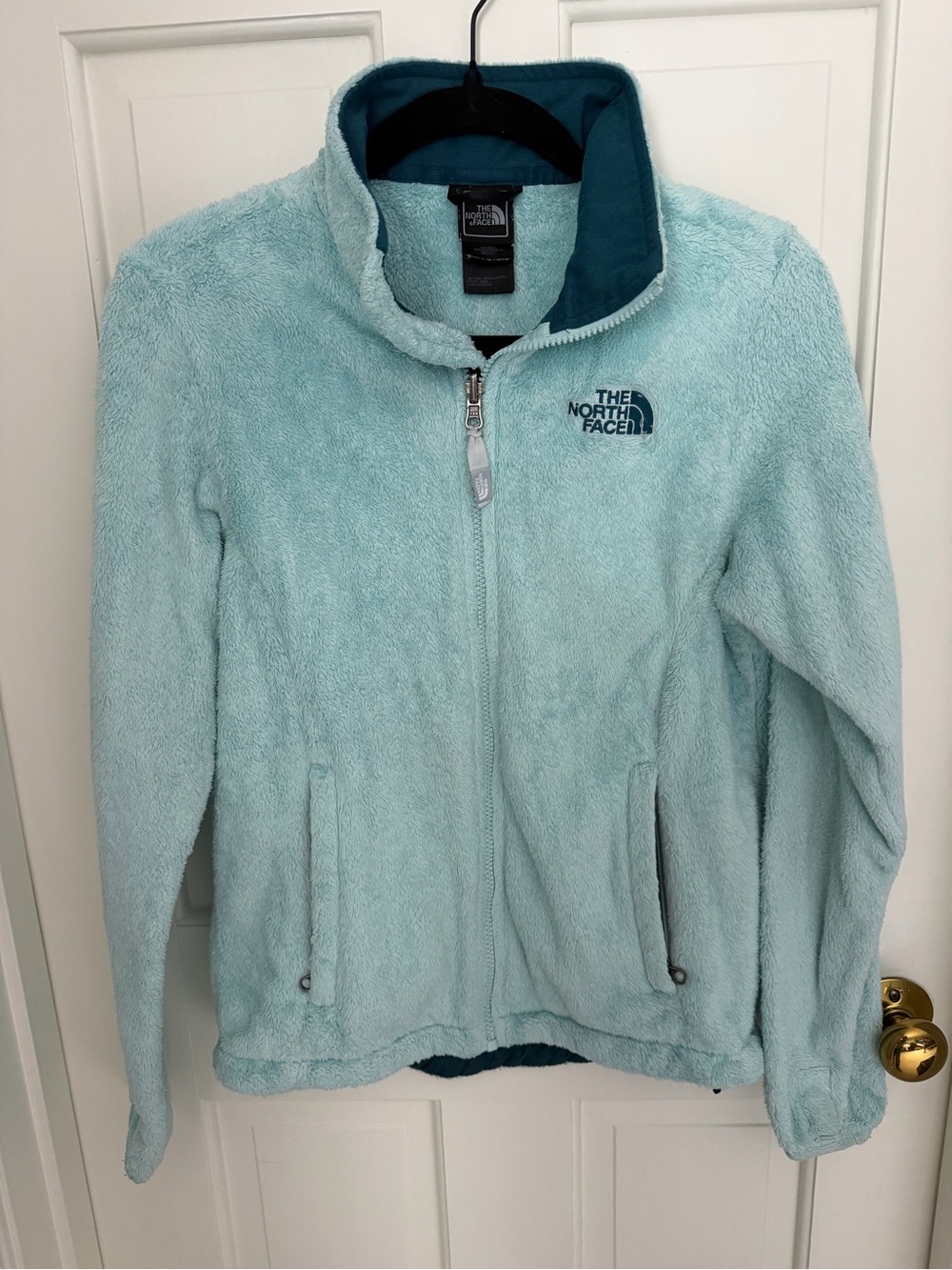 North Face fuzzy zip up jacket